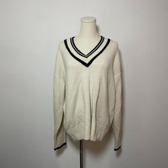 Reformation Jadey Cashmere Oversized V Neck Sweater | Womens Size Medium - Picture 1 of 5